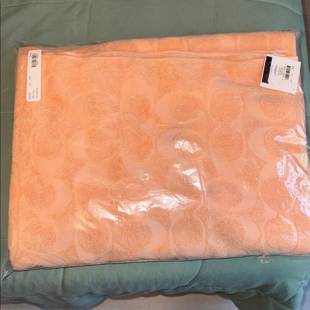 Coach Coral Textured Bath Towel